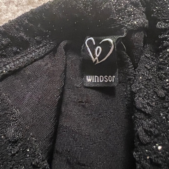 Windsor Black Glitter Strapless Dress - Picture 5 of 6